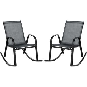 Costway - Rocking Chair 2-Pack - Negro - Silla de jardín Costway - Rocking Chair 2-Pack - Negro - Silla de jardín