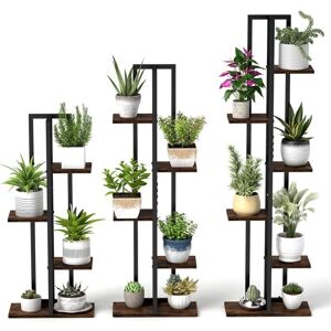 Costway - Soportes de plantas 3 piezas - 4-5-6 niveles - Anti-vuelco - Soporte para plantas Costway - Soportes de plantas 3 piezas - 4-5-6 niveles - Anti-vuelco - Soporte para plantas