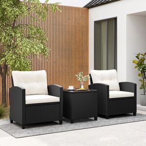 Costway - 3-Delt Rattan Patio Sæt - Rotin PE Sort - Udendørs Møbler Sæt Costway - 3-Delt Rattan Patio Sæt - Rotin PE Sort - Udendørs Møbler Sæt