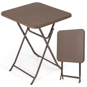 Tavolo da giardino pieghevole Costway - Tavolo in plastica con ratán per esterni Tavolo da giardino pieghevole Costway - Tavolo in plastica con ratán per esterni