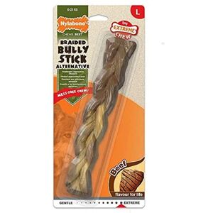 Nylabone Dog Chew Toy - Durable Beef Flavor - Braided Bullwhip - For Dogs Over 23kg Nylabone Dog Chew Toy - Durable Beef Flavor - Braided Bullwhip - For Dogs Over 23kg