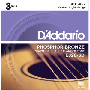 D'Addario EJ26-3D Phosphor Bronze Acoustic Strings - 3 Pack D'Addario EJ26-3D Phosphor Bronze Acoustic Strings - 3 Pack