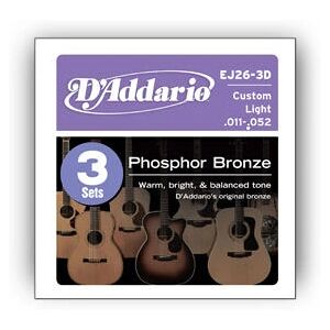D'Addario EJ26-3D Phosphor Bronze Acoustic Strings - 3 Pack D'Addario EJ26-3D Phosphor Bronze Acoustic Strings - 3 Pack