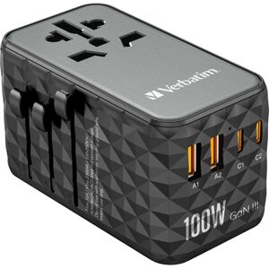 Verbatim UTA-06 GaN III Travel Adapter - 100W, Black Verbatim UTA-06 GaN III Travel Adapter - 100W, Black