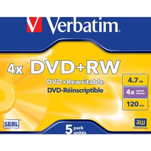 Verbatim DVD+RW Silver 4.7GB 5 pcs - Rewritable Discs Verbatim DVD+RW Silver 4.7GB 5 pcs - Rewritable Discs