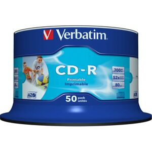 Verbatim AZO CD-R 700 MB 52x - No ID, Wide Inkjet Printable - Bulk 50 pcs Verbatim AZO CD-R 700 MB 52x - No ID, Wide Inkjet Printable - Bulk 50 pcs