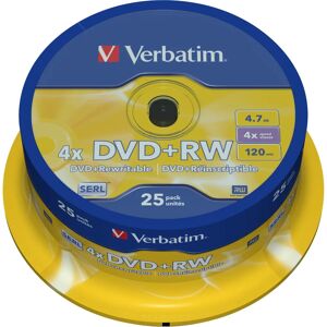 Verbatim DVD+RW 4.7GB - 4X Speed - 25PK Spindle - DVD+RW Discs Verbatim DVD+RW 4.7GB - 4X Speed - 25PK Spindle - DVD+RW Discs