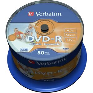 Verbatim 43533 White Inkjet Printable DVD-R - DVD-R Discs Verbatim 43533 White Inkjet Printable DVD-R - DVD-R Discs