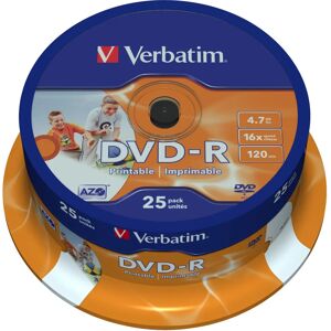 Verbatim 43538 White Inkjet Printable DVD-R - DVD Verbatim 43538 White Inkjet Printable DVD-R - DVD