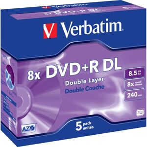 Verbatim 43541 DVD+R DL 8,5GB Plateado - Pack de 5 Verbatim 43541 DVD+R DL 8,5GB Plateado - Pack de 5