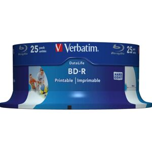 Verbatim 25GB Blu-ray disc - Printable, 6x, White, 25 pcs Verbatim 25GB Blu-ray disc - Printable, 6x, White, 25 pcs