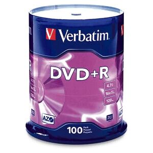 Verbatim DVD+R 4.7GB 16X Branded - Blank Discs Verbatim DVD+R 4.7GB 16X Branded - Blank Discs