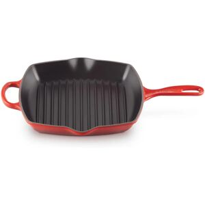 Le Creuset Cerise Cast Iron Square Grillit - 26cm - Kitchen Essential Le Creuset Cerise Cast Iron Square Grillit - 26cm - Kitchen Essential
