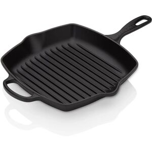 Le Creuset Signature Enamelled Cast Iron Grillit Frying Pan - Square, 26cm, Black Le Creuset Signature Enamelled Cast Iron Grillit Frying Pan - Square, 26cm, Black