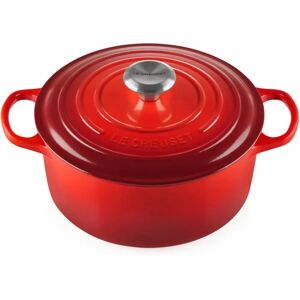 Le Creuset Signature Cerise Cast Iron 24cm Round Casserole - Kitchen Essential Le Creuset Signature Cerise Cast Iron 24cm Round Casserole - Kitchen Essential