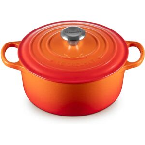 Le Creuset 24cm Cast Iron Round Casserole - Orange Le Creuset 24cm Cast Iron Round Casserole - Orange