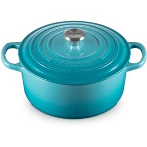 Le Creuset Signature Cast Iron 22cm Round Casserole - Teal Le Creuset Signature Cast Iron 22cm Round Casserole - Teal