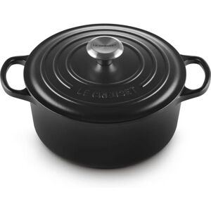 Le Creuset Signature Cast Iron 24cm Round Casserole Satin Black Le Creuset Signature Cast Iron 24cm Round Casserole Satin Black