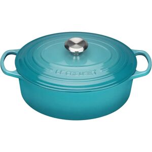 Le Creuset Signature Teal Cast Iron 27cm Oval Casserole - Cookware Le Creuset Signature Teal Cast Iron 27cm Oval Casserole - Cookware