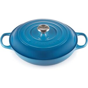 Le Creuset Signature Marseille Blue Cast Iron 30cm Shallow Casserole - 3.2L, Enamelled, Durable Le Creuset Signature Marseille Blue Cast Iron 30cm Shallow Casserole - 3.2L, Enamelled, Durable