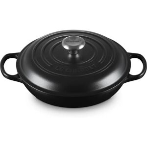 Le Creuset Signature Cast Iron 26cm Shallow Casserole - Satin Black Le Creuset Signature Cast Iron 26cm Shallow Casserole - Satin Black