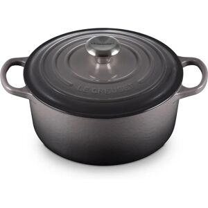 Le Creuset Flint Cast Iron 24cm Round Casserole - Signature Le Creuset Flint Cast Iron 24cm Round Casserole - Signature