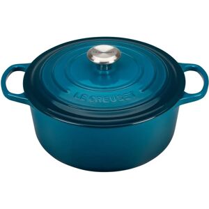 Le Creuset Signature 26cm Cast Iron Round Casserole - Deep Teal Le Creuset Signature 26cm Cast Iron Round Casserole - Deep Teal