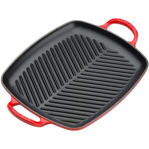 Le Creuset Cherry Red Cast Iron 30cm Rectangular Grill Pan - Enamel Enamelled Le Creuset Cherry Red Cast Iron 30cm Rectangular Grill Pan - Enamel Enamelled