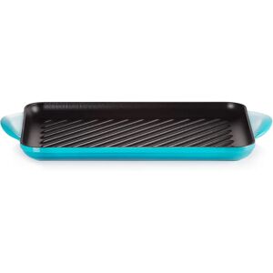 Le Creuset Teal Cast Iron Rectangular Grill - 32cm - Durable & Versatile Le Creuset Teal Cast Iron Rectangular Grill - 32cm - Durable & Versatile