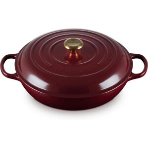 Le Creuset Signature Cast Iron 30cm Shallow Round Casserole - Garnet Le Creuset Signature Cast Iron 30cm Shallow Round Casserole - Garnet