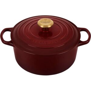 Le Creuset Signature 22cm Cast Iron Round Casserole - Garnet, Rhone Le Creuset Signature 22cm Cast Iron Round Casserole - Garnet, Rhone