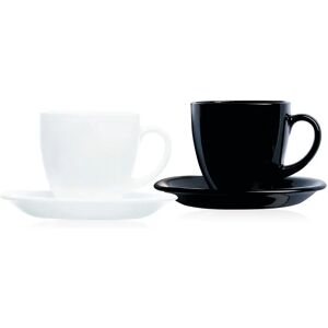 Luminarc Carine N&b Blanco Negro Vidrio Juego de Tazas con Platos Luminarc Carine N&b Blanco Negro Vidrio Juego de Tazas con Platos