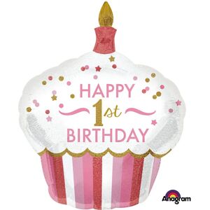 Amscan 3452201 Rosa Guld Vit Cupcake Birthday Ballong - Festdekoration Amscan 3452201 Rosa Guld Vit Cupcake Birthday Ballong - Festdekoration