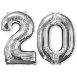 Amscan 3581501 Silver Number 20 Balloons - Party Decoration Amscan 3581501 Silver Number 20 Balloons - Party Decoration