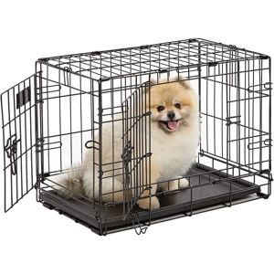 MidWest Home for Pets 56cm iCrate Double Door Folding Metal Dog Kennel - Dog Kennel MidWest Home for Pets 56cm iCrate Double Door Folding Metal Dog Kennel - Dog Kennel