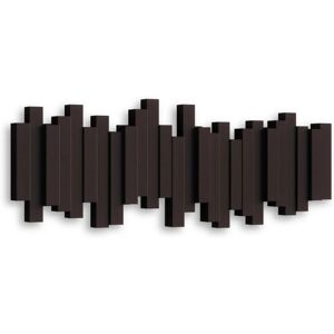 Umbra 318211-213 Brown Wall Mount Coat Rack with Movable Hooks Umbra 318211-213 Brown Wall Mount Coat Rack with Movable Hooks