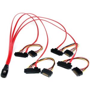StarTech.com SAS808782P50 Mini SAS zu SATA Kabel - 0,5 m - Schwarz, Rot StarTech.com SAS808782P50 Mini SAS zu SATA Kabel - 0,5 m - Schwarz, Rot