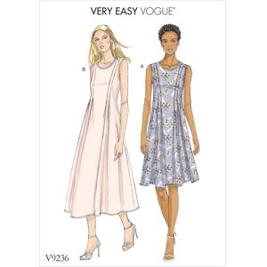 Vogue Model 9236E5 Dress Pattern - Women, Sleeveless, Pleats, Various Lengths Vogue Model 9236E5 Dress Pattern - Women, Sleeveless, Pleats, Various Lengths