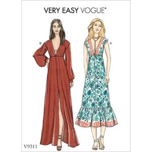 Vogue V9311OSZ Šablona - Volný střih, volán, přední rozparek Vogue V9311OSZ Šablona - Volný střih, volán, přední rozparek