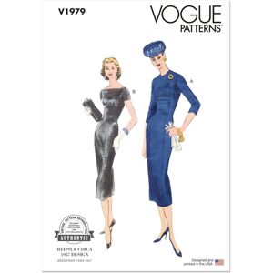 Vogue V1979Y5 Pattern - Dress Vintage 1957 Slim Fit Vogue V1979Y5 Pattern - Dress Vintage 1957 Slim Fit