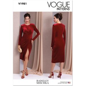 Vogue V1981A5 Dress Pattern - Ruched, Long Sleeves Vogue V1981A5 Dress Pattern - Ruched, Long Sleeves