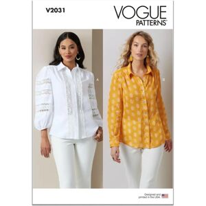 Vogue V2031H5 Blouse - Pointed Collar, Elastic Sleeves, Shaped Hem Vogue V2031H5 Blouse - Pointed Collar, Elastic Sleeves, Shaped Hem