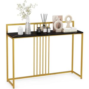 Costway Table Console en Faux Marbre Noir 120cm - Publicité Costway Table Console en Faux Marbre Noir 120cm - Publicité
