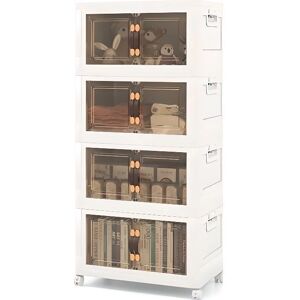 Costway Armoire de rangement blanche - Grande capacité, empilable et pliable - Publicité Costway Armoire de rangement blanche - Grande capacité, empilable et pliable - Publicité