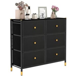 Costway - 6-Drawer Fabric Dresser - Negro - Armario de almacenamiento Costway - 6-Drawer Fabric Dresser - Negro - Armario de almacenamiento