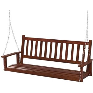 Columpio de porche de madera Costway para 3 personas - Cadenas ajustables 170cm - Soporta 360kg Columpio de porche de madera Costway para 3 personas - Cadenas ajustables 170cm - Soporta 360kg