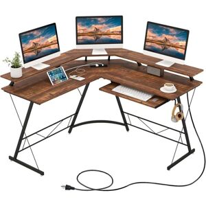 Costway Escritorio de esquina 130cm Soporte de monitor - Muebles de oficina Costway Escritorio de esquina 130cm Soporte de monitor - Muebles de oficina