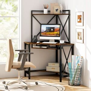 Costway - CornerDesk - Marrón - Metal - Escritorio Costway - CornerDesk - Marrón - Metal - Escritorio