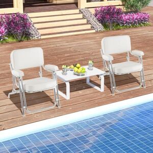 Silla de Exterior Blanca Costway - Ligera, Plegable, 150kg Silla de Exterior Blanca Costway - Ligera, Plegable, 150kg