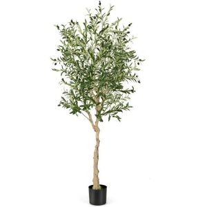 Árbol de Olivo Artificial Costway - 182 cm, Realista y Sin Mantenimiento - Decoración Interior/Exterior Árbol de Olivo Artificial Costway - 182 cm, Realista y Sin Mantenimiento - Decoración Interior/Exterior